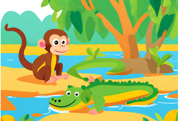 The Clever Monkey and the Crocodile